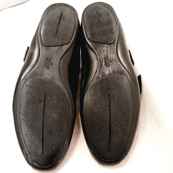 Gucci Pelle S. Gomma Trainers Sneakers Men Sz 40 BLACK Leather Monogram Low Top - Picture 11 of 16
